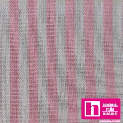 57284 PIPER TEJIDO TRAMADO (17) 1.50 M. ALGODON 100% BLANCO/ROSA Venta en piezas de 7.00 M