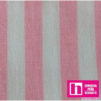 57285 PIPER TEJIDO TRAMADO (18) 1.50 M. ALGODON 100% BLANCO/ROSA Venta en piezas de 7.00 M