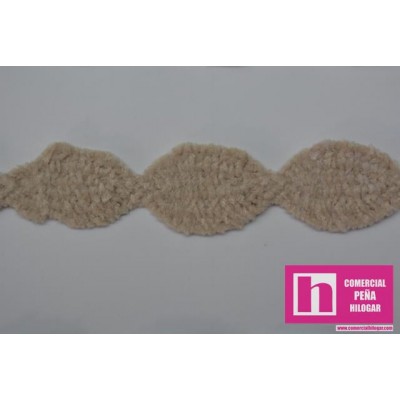 58455 FELIX GALON BOLILLO VELVET 15 MM. POLIESTER 100% CAMEL Venta en piezas de 15.00 M