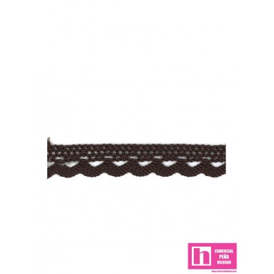 58995 AZAHARA PUNTILLA BOLILLO POLIESTER 100% CHOCOLATE Venta en piezas de 30.00 M