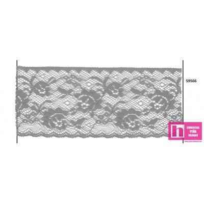 59566 PUNTILLA NYLON ZAREEN 65 MM. POLIAMIDA 100% GRIS Venta en piezas de 20.00 M