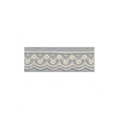 59885 ANETT TIRA BORDADA TUL 55 MM. POLIESTER 100% MARFIL Venta en piezas de 13.80 M