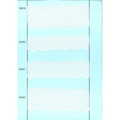 60021-000 BORDADO BATISTA ANTELYM POLIESTER 60%-ALGODON 40% BLANCO Venta en piezas de 13.80 M