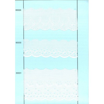 60029-000 BORDADO BATISTA DACIA POLIESTER 60%-ALGODON 40% BLANCO Venta en piezas de 13.80 M