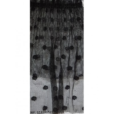 60847 PUNTILLA TUL PLUMETI PLISADA ELASTICA BADIN 120 MM POLIESTER 100% NEGRO Venta en piezas de 9.00 M