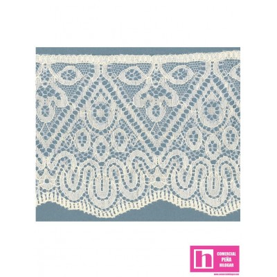 61412 PUNTILLA VALENCIE 120 MM RAFFAELLO ALGODON 100%  NATURAL Venta en piezas de 20.00 M