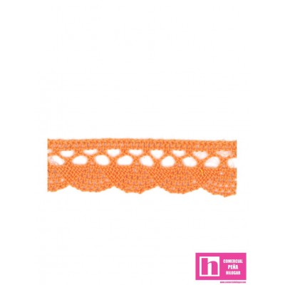 61475 PUNTILLA BOLILLO TRAVIATA 15 MM. ALGODON 100% PAPAYA Venta en piezas de 20.00 M