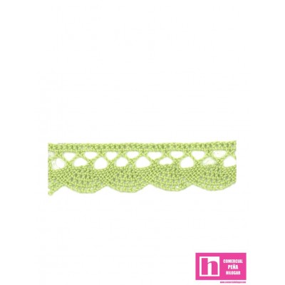 61490 PUNTILLA BOLILLO TRAVIATA 15 MM. ALGODON 100% KIWI Venta en piezas de 20.00 M