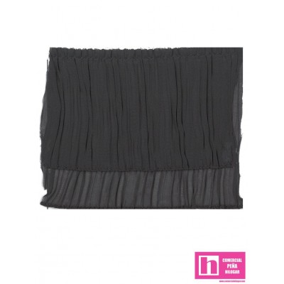 61878 PUNTILLA GASA PLISADA ELASTICA BRIONA 130 MM POLIESTER 80%-NYLON 20% GRIS Venta en piezas de 9.00 M