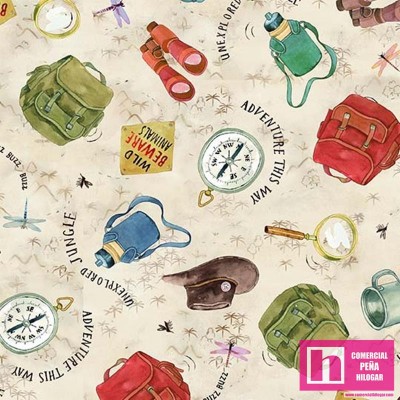 63969 PATCH.AMERICANO EXPLORER (01) 110 CM. ALGODON 100% BEIG Venta en piezas de 6.80 M