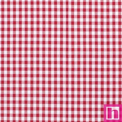 65252 TEJIDO VICHY XIANA 10 MM. (25) 1.40 M. 135 GR/M2- ALGODON 100% ROJO Venta en piezas de 6.00 M