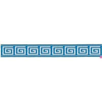 655364-12 CINTA JACQUARD TAFAR 25 MM. POLIESTER 100% TURQUESA Venta en piezas de 7.00 M