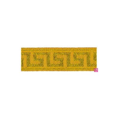 655368-0004 CINTA JACQUARD ZITA 25 MM. POLIESTER 100% AMARILLO/DORADO Venta en piezas de 7.00 M