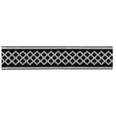 655379-101 CINTA JACQUARD RAYAN 33 MM. POLIESTER 100% NEGRO/PLATA Venta en piezas de 7.00 M