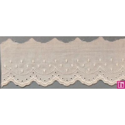 66531 TIRA BORDADA BATISTA ANGELA 45 MM. ALGODON 100% BLANCO Venta en piezas de 13.70 M
