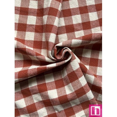 67075 TEJIDO TRAMADO NOREL (04) 150 CM.  ALGODON 100% NATURAL/TERRACOTA Venta en piezas de 7.00 M