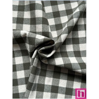 67077 TEJIDO TRAMADO NOREL (06) 150 CM.  ALGODON 100% NATURAL/VERDE Venta en piezas de 7.00 M