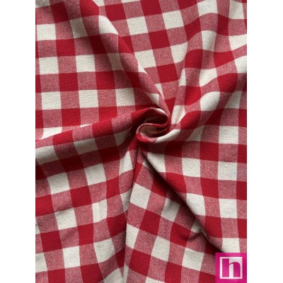 67079 TEJIDO TRAMADO NOREL (08) 150 CM.  ALGODON 100% NATURAL/ROJO Venta en piezas de 7.00 M