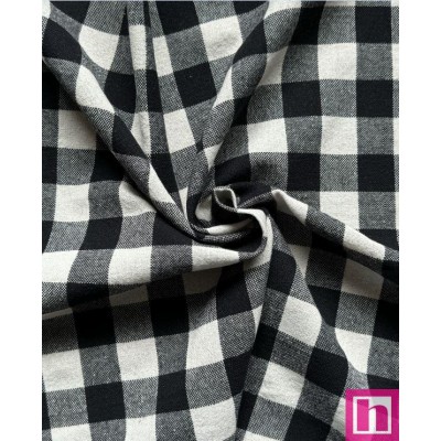 67081 TEJIDO TRAMADO NOREL (10) 150 CM.  ALGODON 100% NATURAL/NEGRO Venta en piezas de 7.00 M