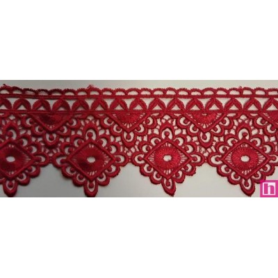 67086 PUNTILLA GUIPUR CHRISTIAN 70 MM. POLIESTER 100% ROJO Venta en piezas de 19.30 M