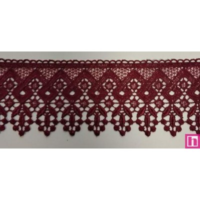 67094 PUNTILLA GUIPUR NOAHT 80 MM. POLIESTER 100% BURDEOS Venta en piezas de 24.30 M