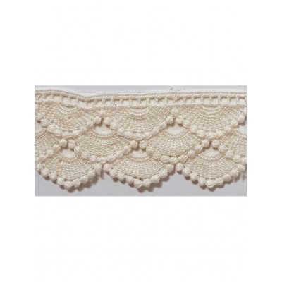 908210-0003 PUNTILLA GUIPUR ZELMAR 35MM. POLIESTER 100% MARFIL Venta en piezas de 9.10 M