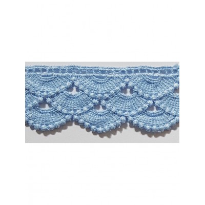 908210-0016 PUNTILLA GUIPUR ZELMAR 35MM. POLIESTER 100% CELESTE Venta en piezas de 9.10 M