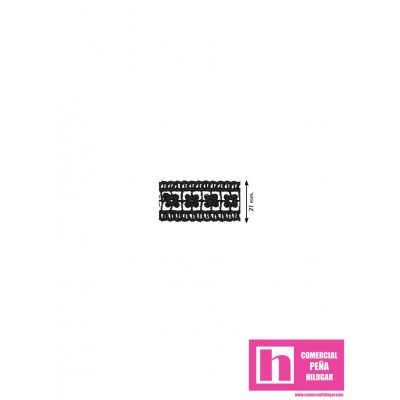 908217-0002 ENTREDOS GUIPUR ZELMAR 20MM. POLIESTER 100% NEGRO Venta en piezas de 9.10 M