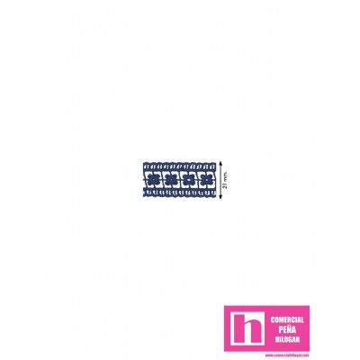 908217-0018 ENTREDOS GUIPUR ZELMAR 20MM. POLIESTER 100% AZUL Venta en piezas de 9.10 M