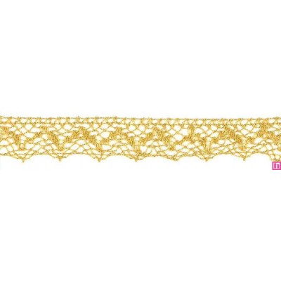 9911-95 PUNTILLA BOLILLO 25 MM MOANA METALOPLASTICO 100% ORO Venta en piezas de 25.00 M