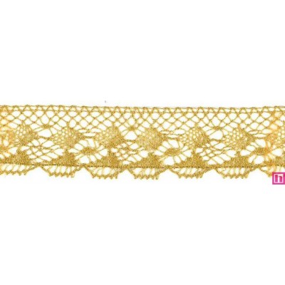 9915-95 PUNTILLA BOLILLO 37 MM MALIA METALOPLASTICO 100% ORO Venta en piezas de 25.00 M