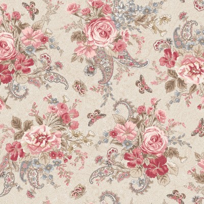 P17-MAS11131-T PATCH. AMERICANO MEADOW BLUSH (06) 110 CM. ALGODON 100% CREMA Venta en piezas de 7.00 M