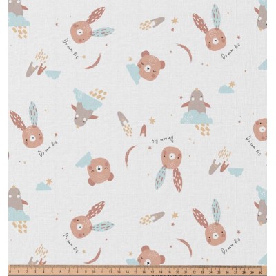 67649 TEJIDO ESTAMPADO AURELIE (01) 1.50 M. 115 GR/M2. ALGODON 100% BLANCO Venta en piezas de 10.00 M