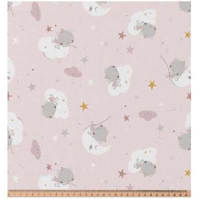 67650 TEJIDO ESTAMPADO AURELIE (02) 1.50 M. 115 GR/M2. ALGODON 100% ROSA Venta en piezas de 10.00 M