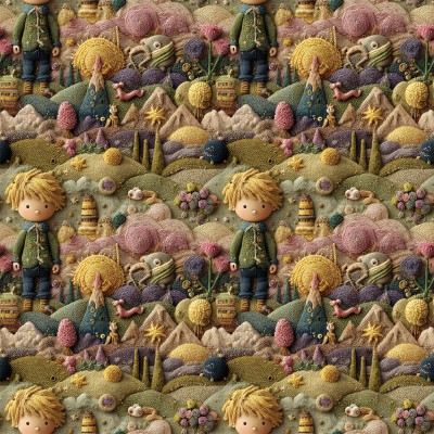 67786 TEJIDO ESTAMPADO 3D OLIVER (01) 1.40 M. 110 GR/M2. ALGODON 100% MULTI Venta en piezas de 10.00 M