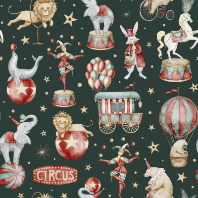 67882 TEJIDO ESTAMPADO TREVOR (03) 1.40 M. 110 GR/M2. ALGODON 100% VERDE Venta en piezas de 10.00 M