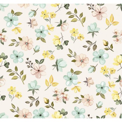 67889 TEJIDO ESTAMPADO LIBERTY NINFA (01) 1.40 M. 110 GR/M2. ALGODON 100% CREMA Venta en piezas de 10.00 M