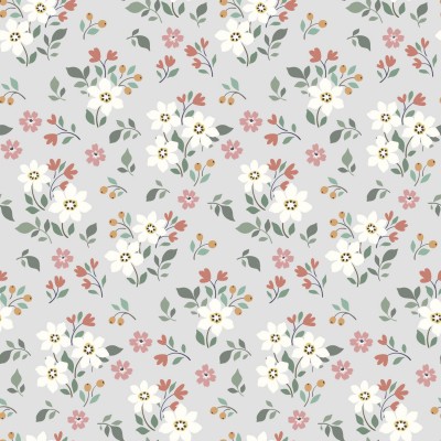 67891 TEJIDO ESTAMPADO LIBERTY BRISEIDA (01) 1.40 M. 110 GR/M2. ALGODON 100% GRIS Venta en piezas de 10.00 M