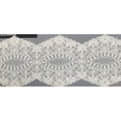 12314-0 GALON TUL BORDADO FUAT 65 MM. POLIESTER 100% NATURAL Venta en piezas de 14.80 M