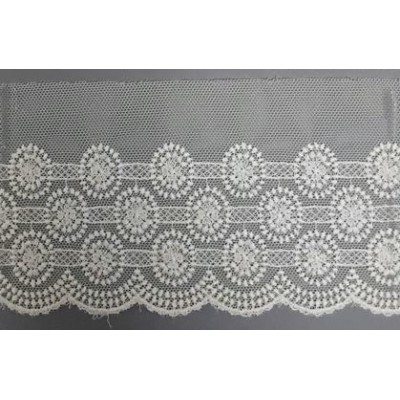 12700-0 PUNTILLA TUL BORDADO PRIYA 80 MM. POLIESTER 100% NATURAL Venta en piezas de 14.80 M