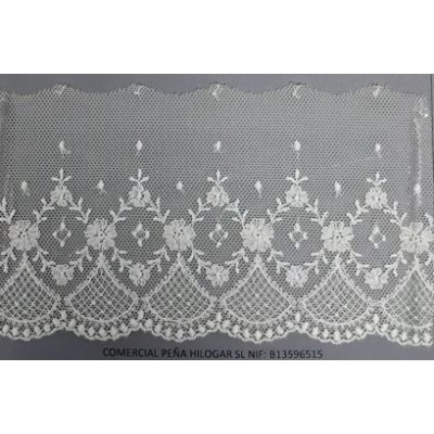 12721-0 PUNTILLA TUL BORDADO TANUI 80 MM. POLIESTER 100% NATURAL Venta en piezas de 14.80 M