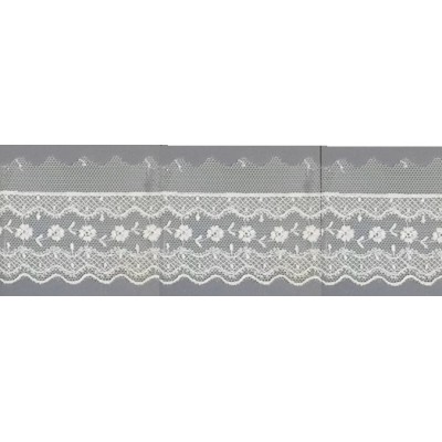 12731-0 PUNTILLA TUL BORDADO SARIKA 40 MM. POLIESTER 100% NATURAL Venta en piezas de 14.80 M