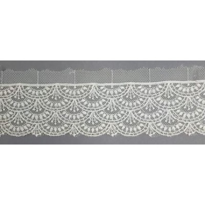 12741-0 PUNTILLA TUL BORDADO SURYA 40 MM. POLIESTER 100% NATURAL Venta en piezas de 14.80 M