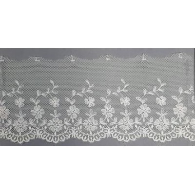 12751-0 PUNTILLA TUL BORDADO AVANI 60 MM. POLIESTER 100% NATURAL Venta en piezas de 14.80 M