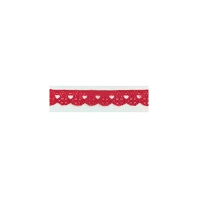 9627-005 PUNTILLA BOLILLO CASSIA 10 MM. POLIESTER 100% ROJO Venta en piezas de 25.00 M