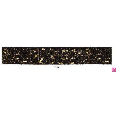 129824-2100 GALON FANTASIA COLAIN 25 MM POL 100% NEGRO/DORADO VENTA EN PZAS. DE 20 M. APROX.