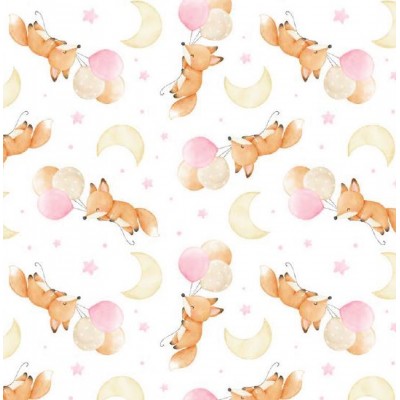 67963 PIQUE ESTAMPADO CALLIOPE (01) 1.50 M. 140 GR/M2. ALGODON 100% BLANCO/ROSA Venta en piezas de 6.00 M