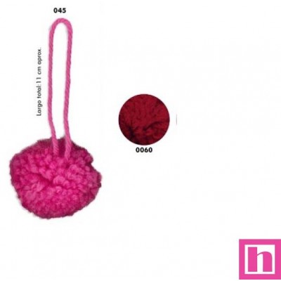 51002 584426.045-0060_YESENIA POMPON LANA ACRILICA 100% GRANATE Venta en piezas de 10.00 U
