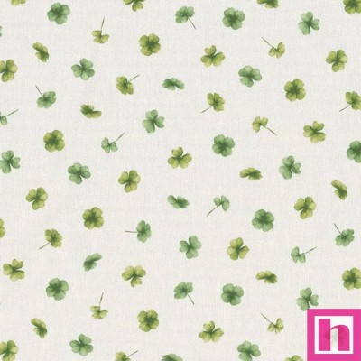 67267 LONETA HALP PANAMA ESTAMPADA LYLI (01) 1.40 M.-205 GR/M2- ALG. 80%-POL. 20% MARFIL/VERDE Venta en piezas de 7.00 M