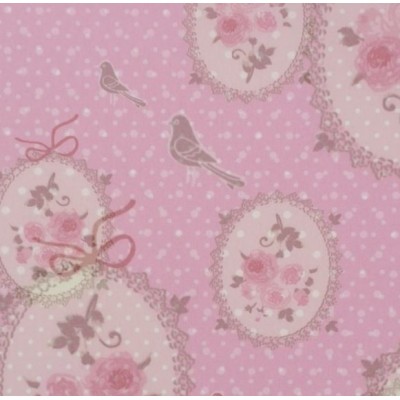 P77-6053-2 TEJIDO ESTAMPADO MATHILDAS WELT (65) 145 CMS. ALGODON 100% ROSA Venta en piezas de 7.00 M